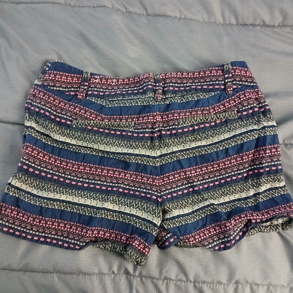 LOFT Blue and Pink Shorts Vibrant Pattern - Picture 3 of 3